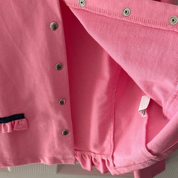 Pink Button-Up Cardigan with Ruffle Details - Picture 3 of 5